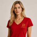 T-shirt Col V Rouge