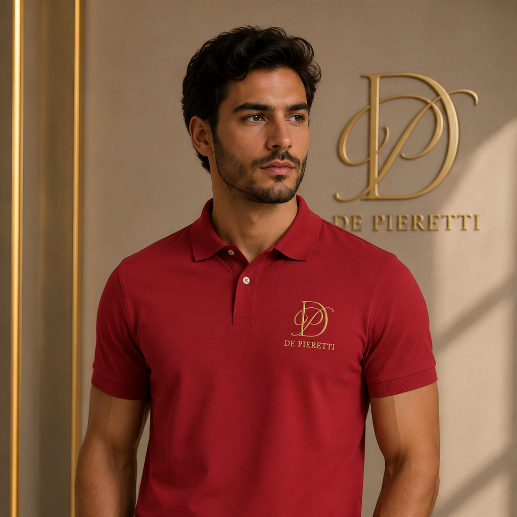 Polo Rouge Folk Homme