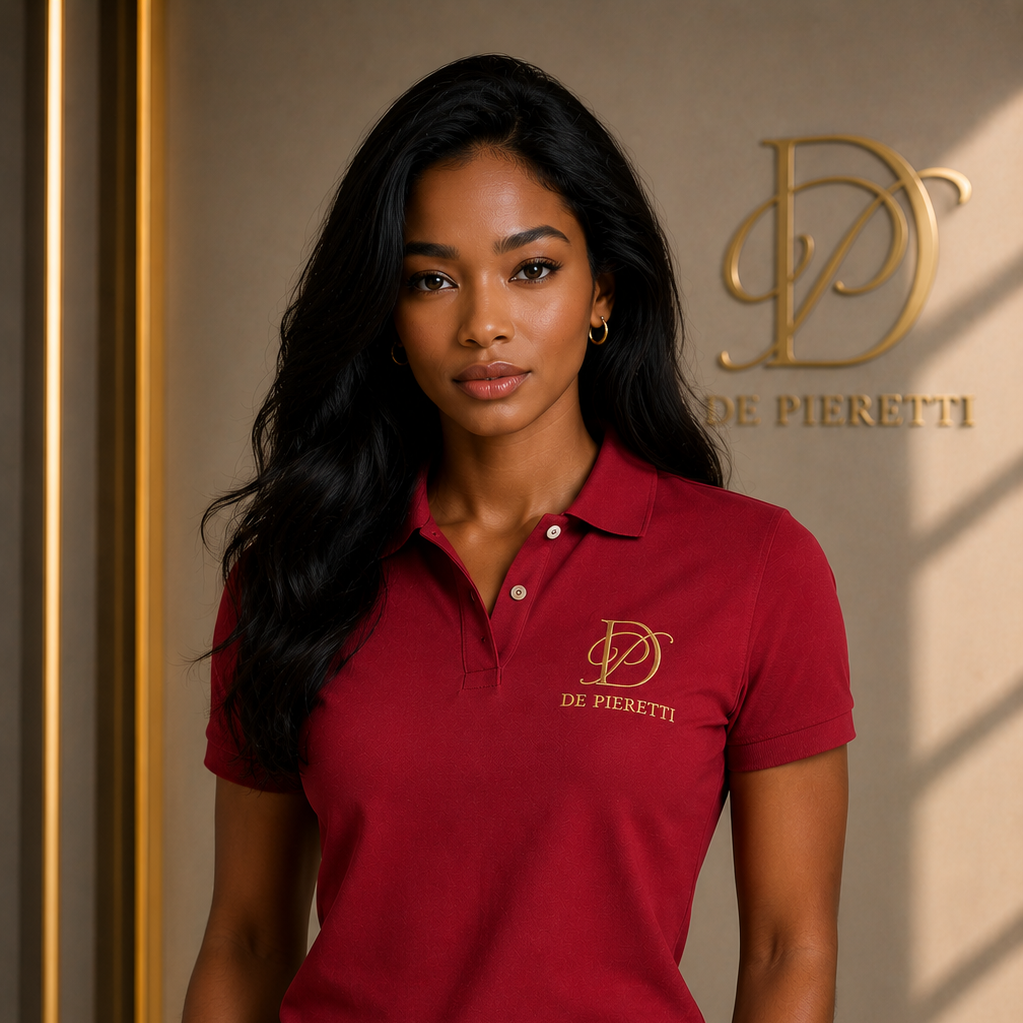 Polo Rouge Folk Femme