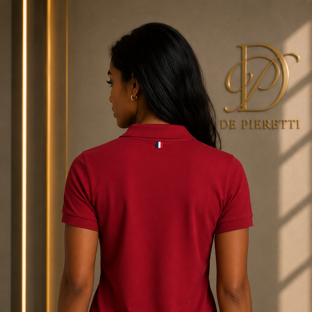 Polo Rouge Folk Femme