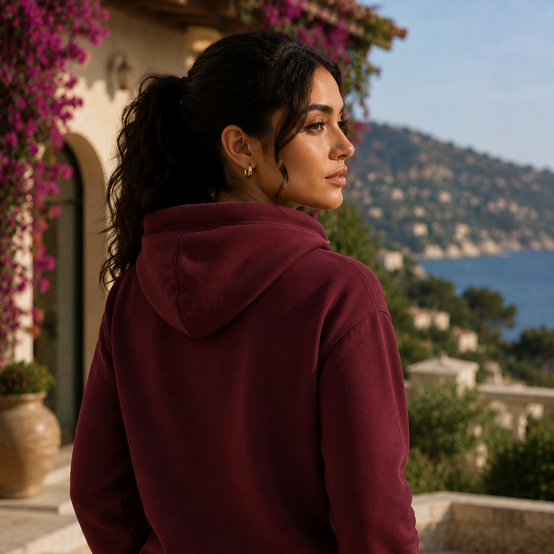 Hoodie Bordeaux Femme — Collection Côte d'Azur