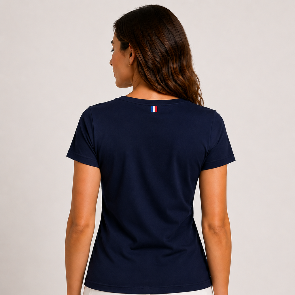 T-shirt Col V Bleu Navy