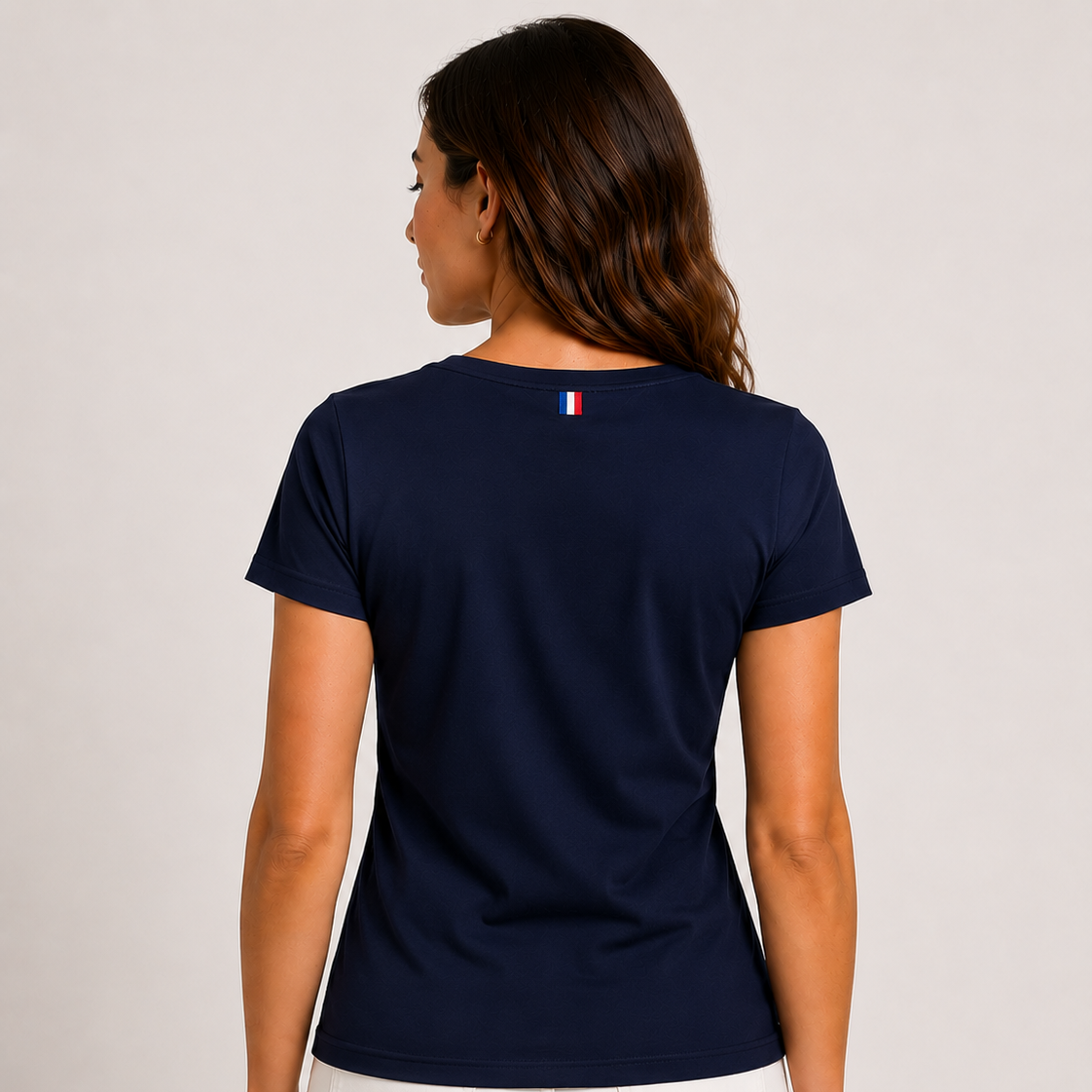 T-shirt Col V Bleu Navy