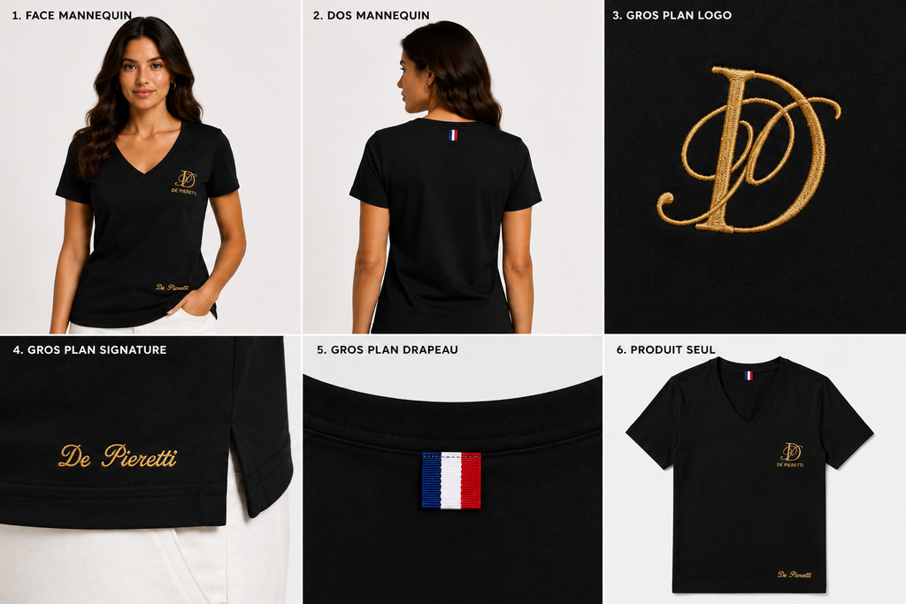 T-shirt Col V Noir
