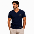 T-shirt Col V Bleu Navy Homme