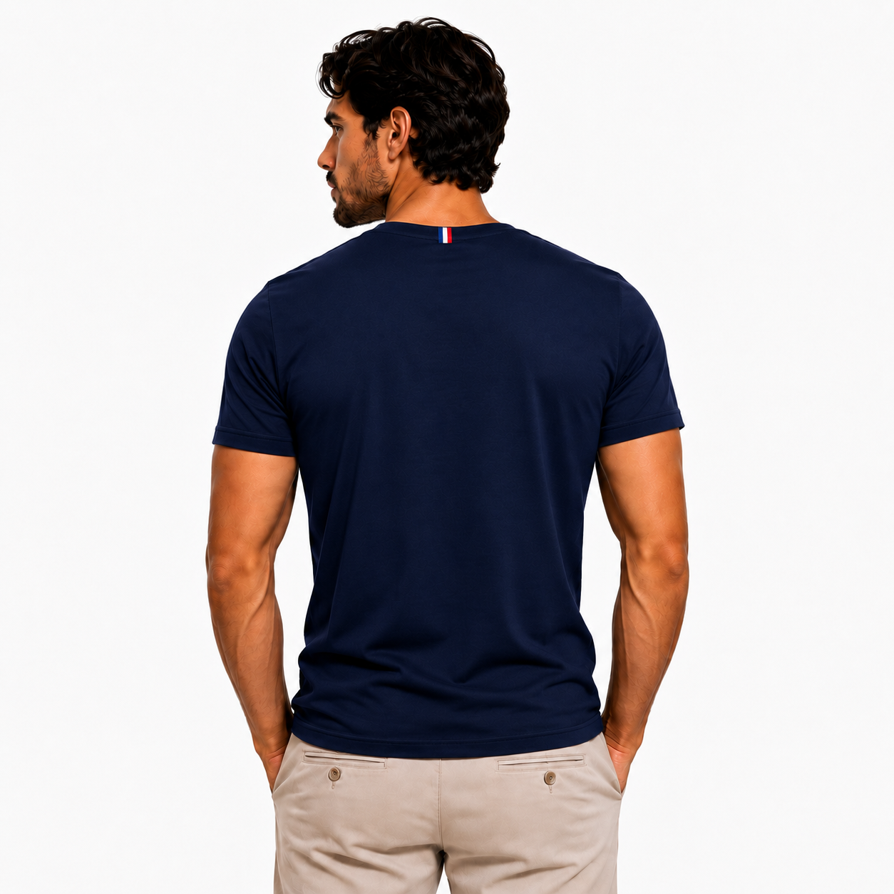 T-shirt Col V Bleu Navy Homme