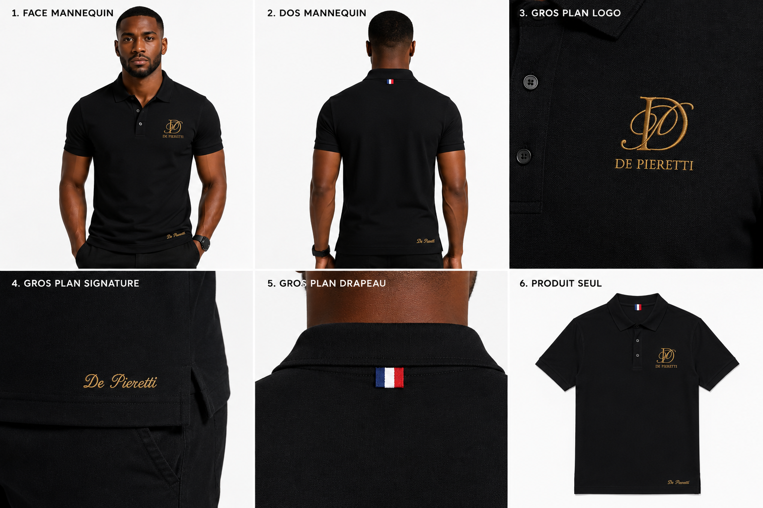 Polo Noir Homme