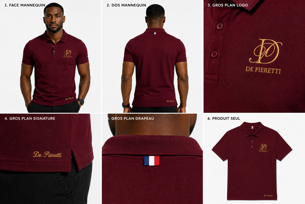 Polo Bordeaux Homme