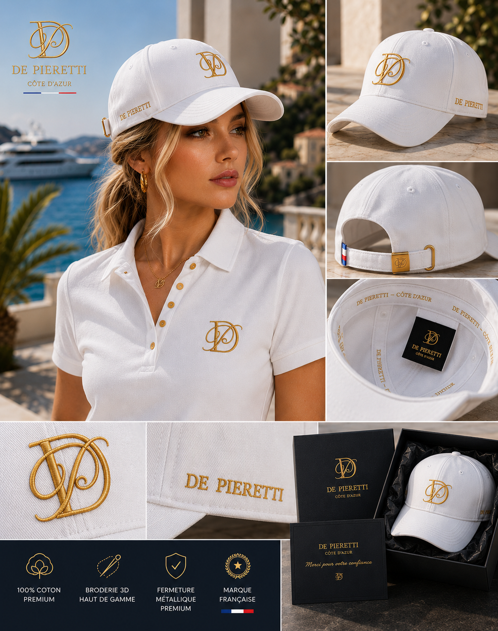 Casquette De Pieretti – Blanc & Or