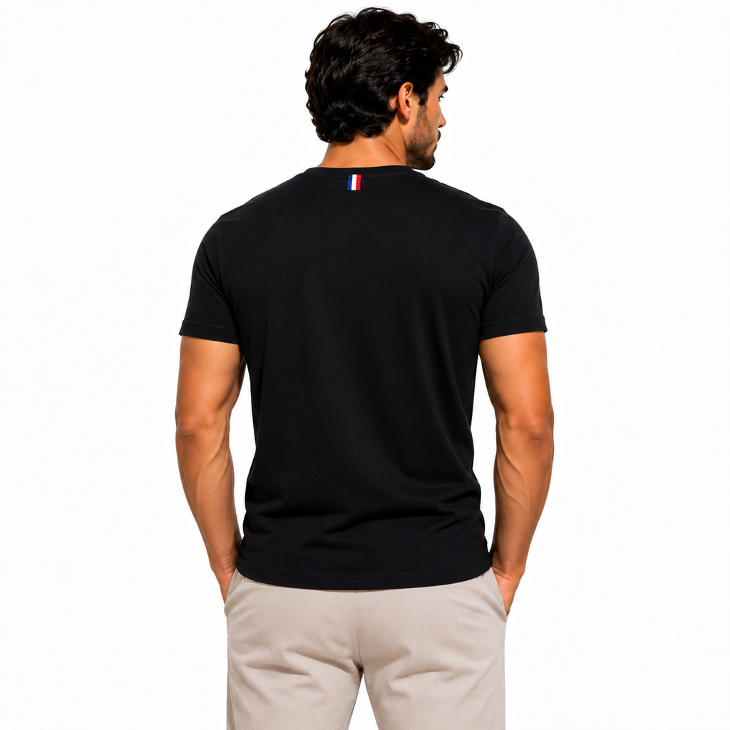 T-shirt Col V Noir Homme