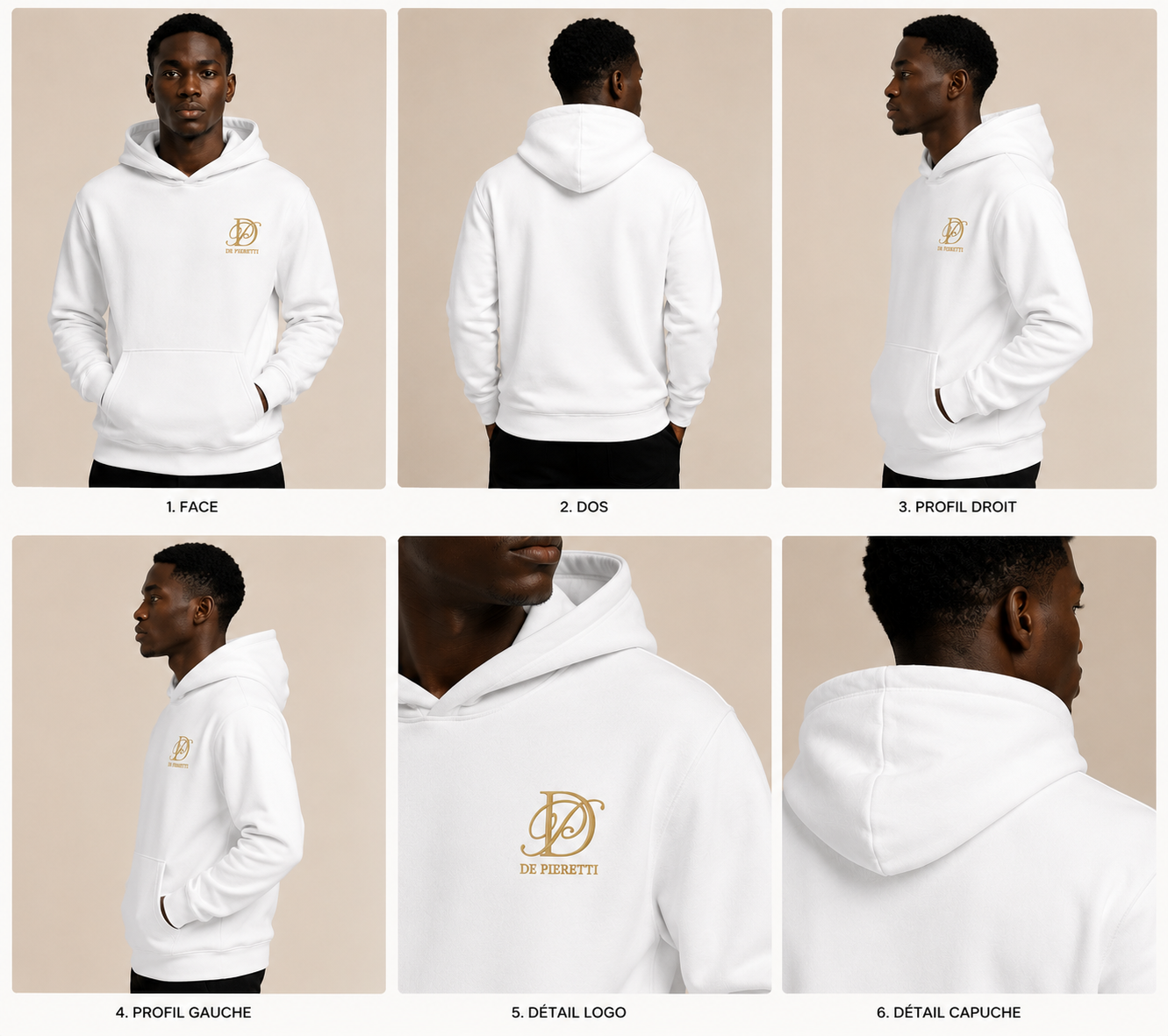 Sweat à capuche homme blanc