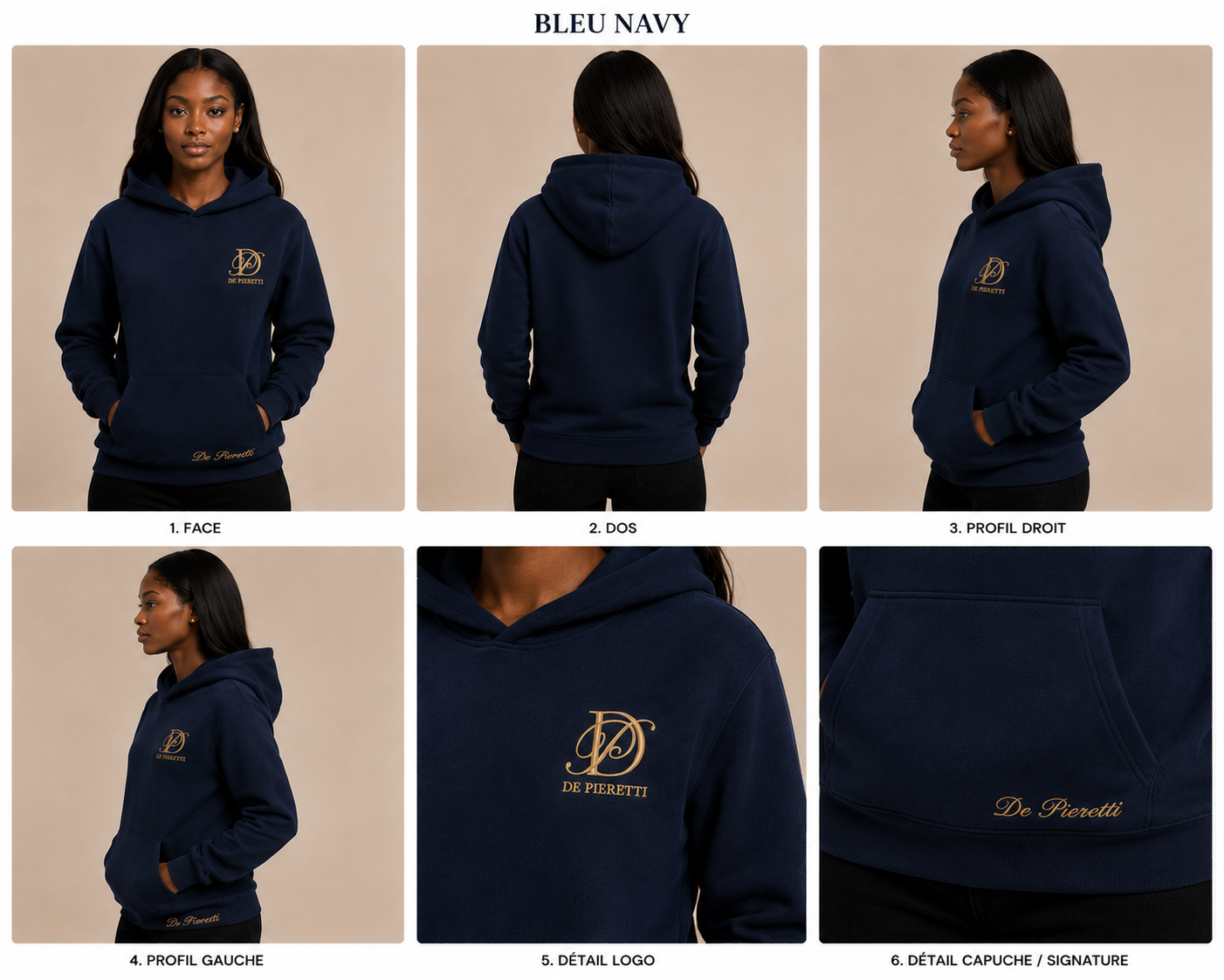 Sweat à capuche femme bleu navy