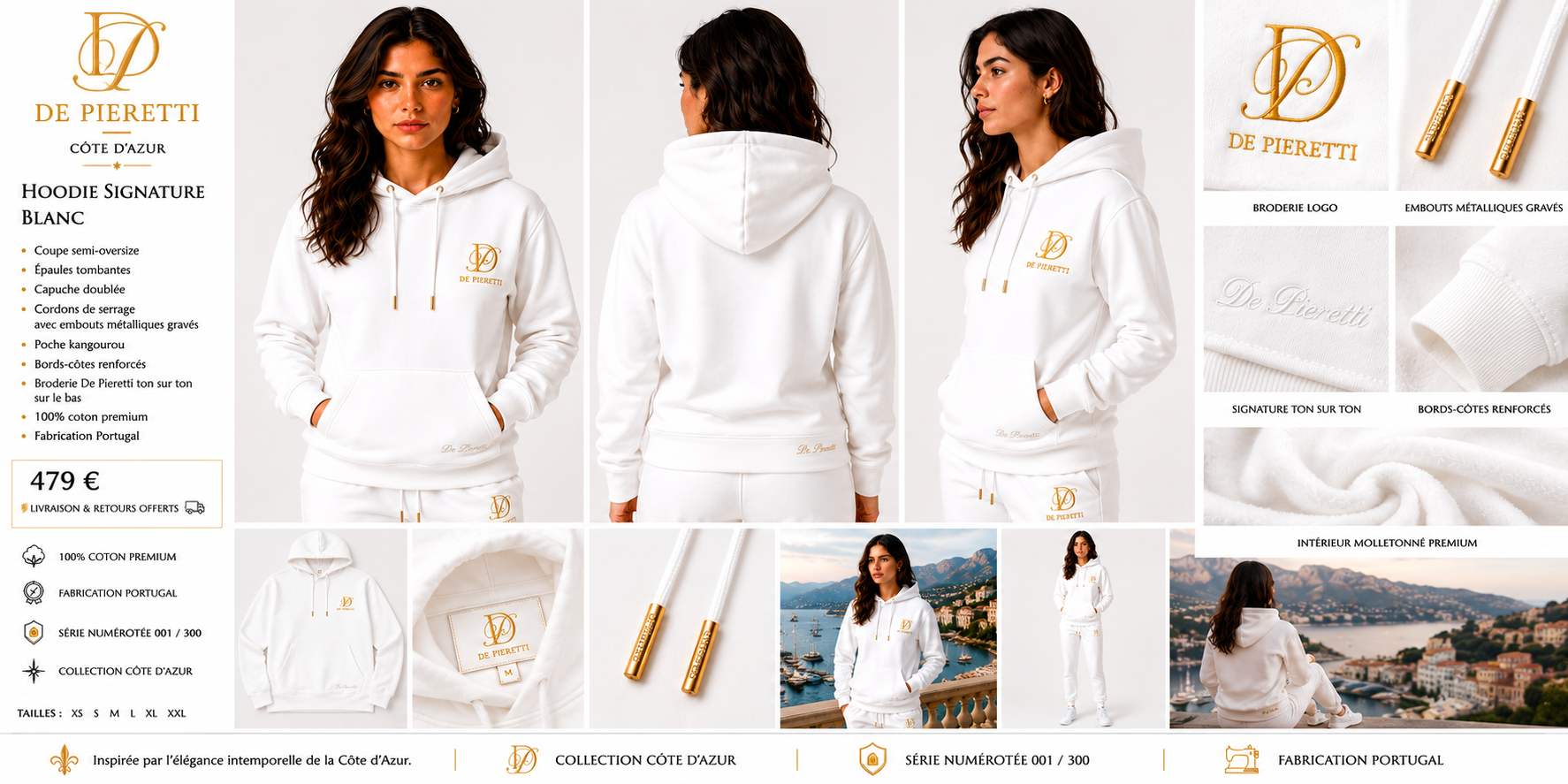 Hoodie Signature femme blanc édition limitée