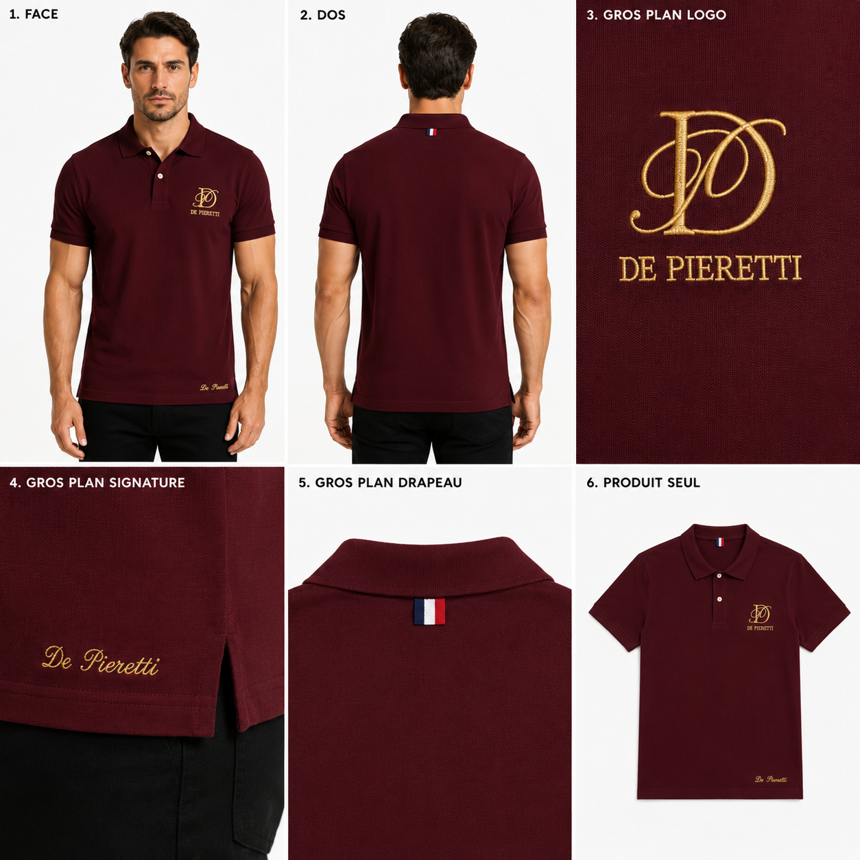 Polo Bordeaux Homme