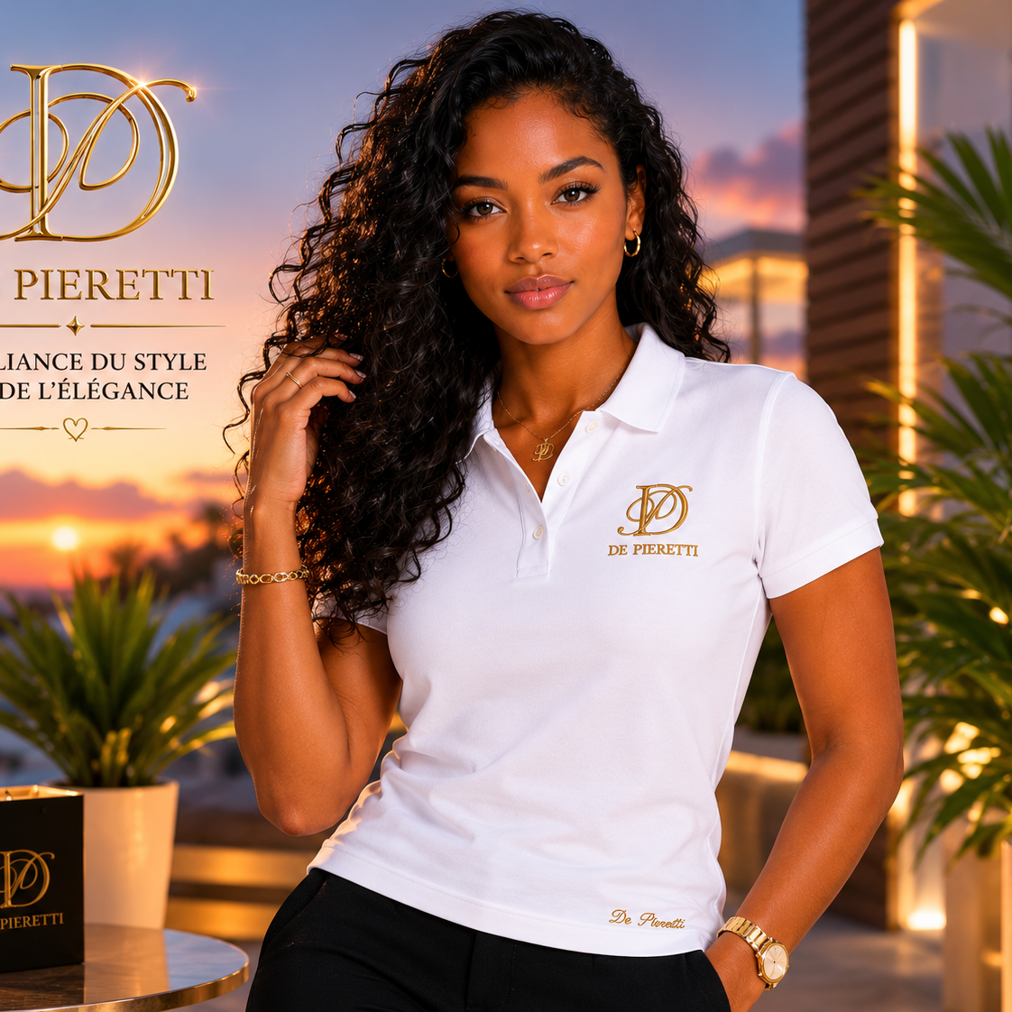 Polo Blanc Femme Depieretti | Luxe Côte d'Azur