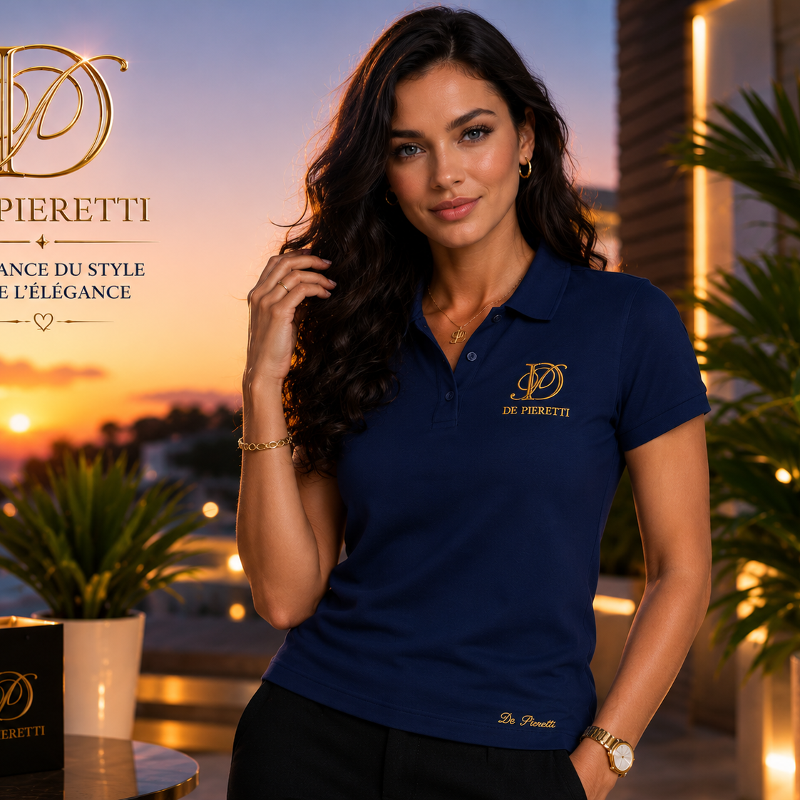 Polo Bleu Navy Femme