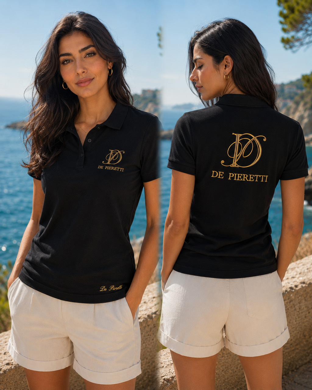 Women's Black Polo