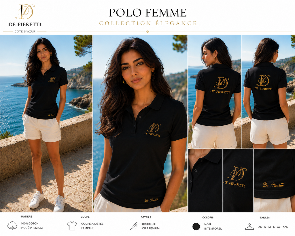 Women's Black Polo