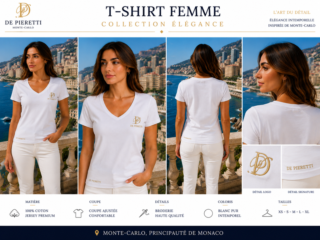 T-shirt Scollo a V Bianco