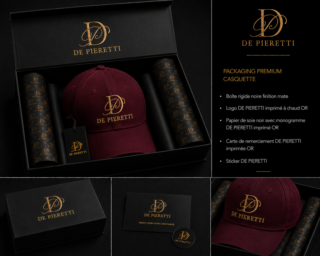 Berretto Pieretti – Bordeaux e Oro